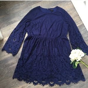 Navy Blue Lace Dress